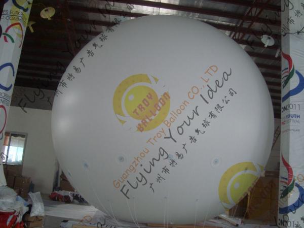 Cheap Large Helium Inflatable Advertising Balloons Fireproof 0.28mm Blank White PVC for sale