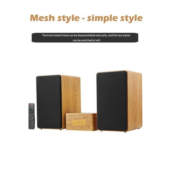Multimedia Wood Bookshelf Speakers , Wireless Mini Hifi Bluetooth Speakers