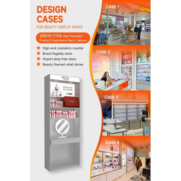 GDR10-TY04 Retail Store Display with 60mm Soft Film Light Box and 5mm White Glass for Branded Specialty Stores