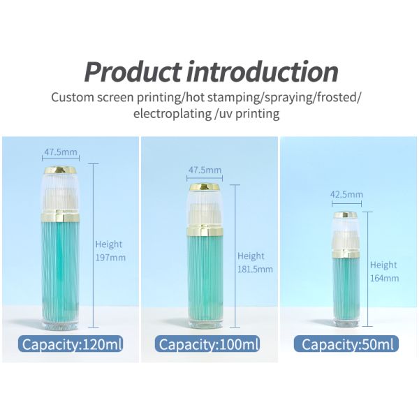 Customized Acrylic Bottles 100g Face Cream Jars Cosmetic With Screen Printing Logo Acceptable