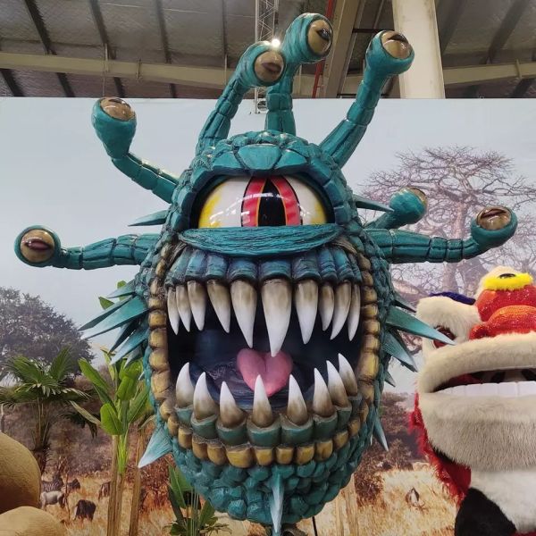 Handmade Lifelike Animatronic Dragons Simulation Beholder Sculpture With Movements