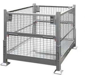 China removable collapsible baskets 4 layer stackable stillage cages galvanized mesh box wire cage metal bin on sale