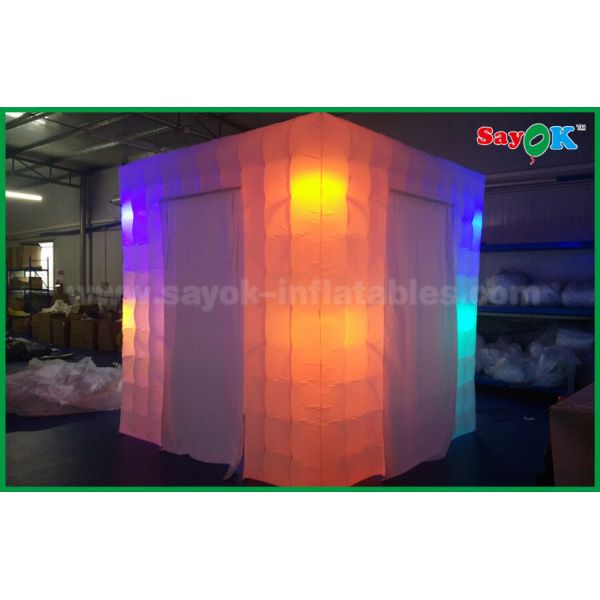 Inflatable Tent Different Color Light Inflatable Photo Booth / Portable Inflatable Cube Photobooth Tent With 2 Doors
