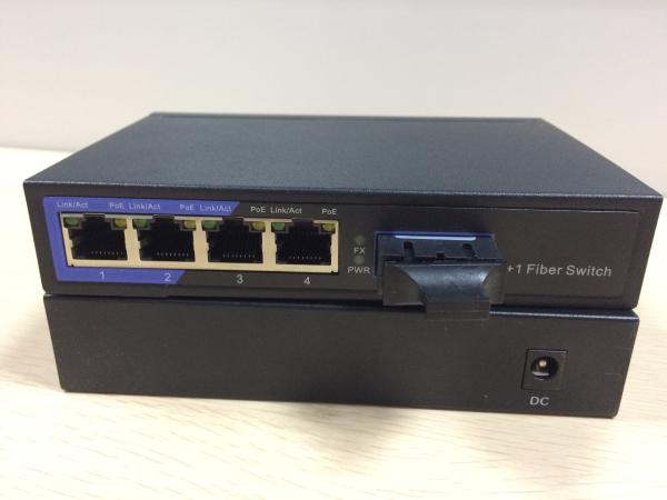 Cheap 1 * 100M FX + 4 * 10 / 100M TX Poe Powered Network Switch , Fast Ethernet Switch for sale