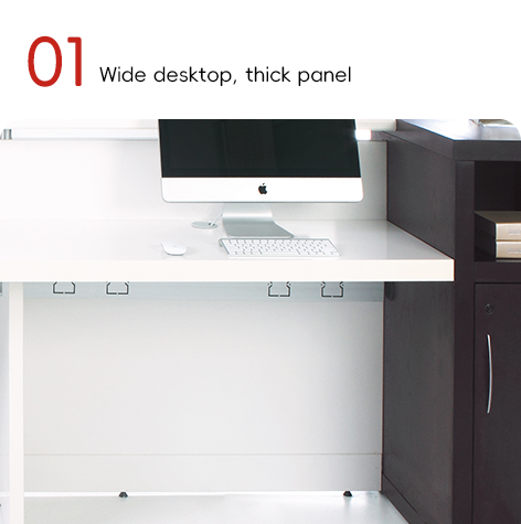 Modern and Contemporary Office Furniture Reception Desk in silver Support customization and white with Myidea Furniture