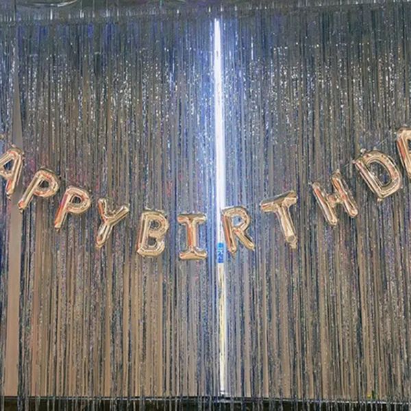 3x8 Feet Fringe Curtain Backdrop Streamer Curtain For Graduation Party