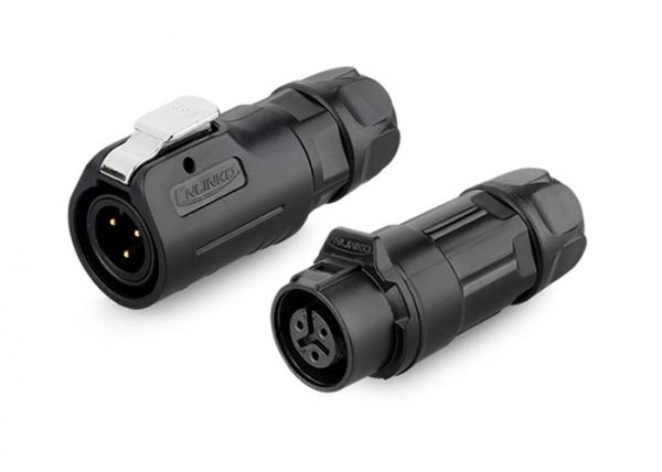 Cheap Small 3 pin 	M12 Waterproof Connector  Waterproof IP65 With Snap Powercord Connector Field Installation for sale