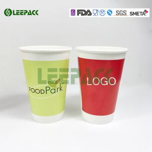Quality Eco friendly Cold Paper Cups With Plastic Straw And Lid , Large Medium Small Size wholesale
