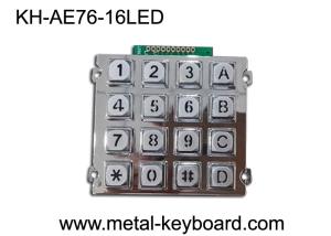 16 Keys Backlit Vandal Proof Access Keypad,  Metal Numeric Keypad