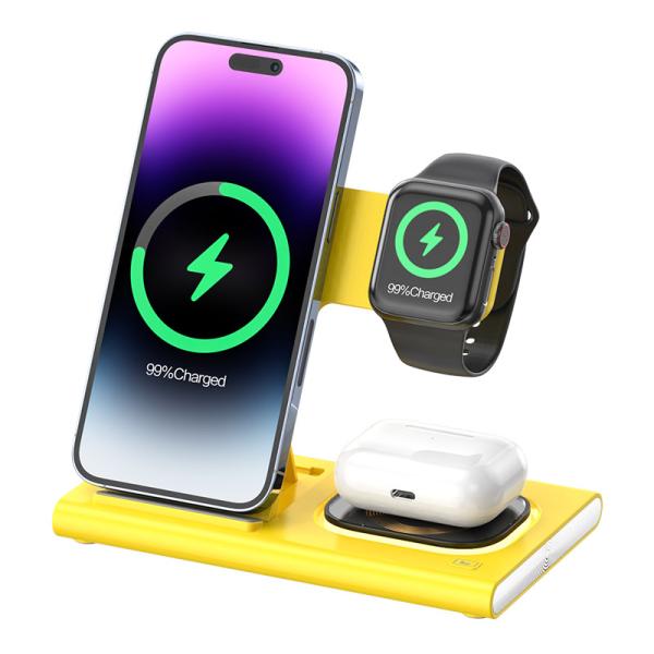 Cheap Fast 3 In 1 Wireless Foldable Charger For Watch Earphone IPhone for sale