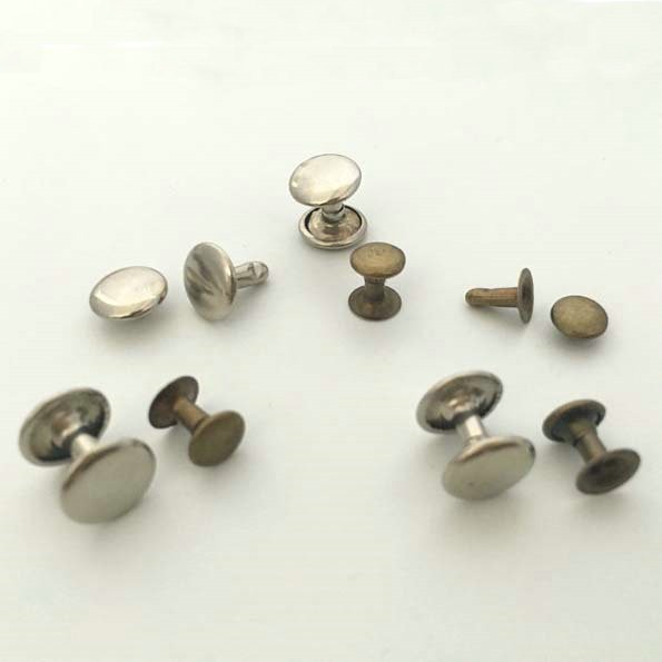 double single cap head metal decorative rivets for shoes bag clothing
