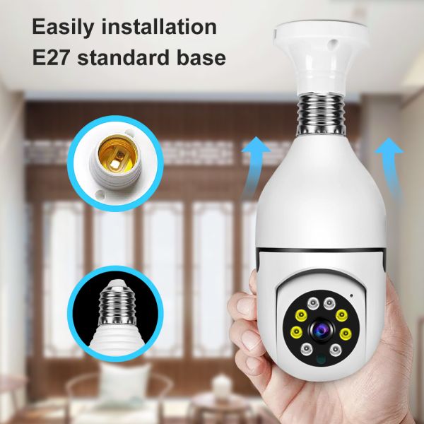 360 Degree Color Night Vision Wireless Wifi Light Bulb Camera Home Security CCTV Camera