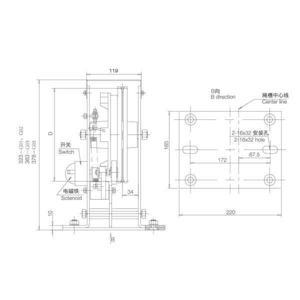 Bidirection MRL Elevator Overspeed Governor Rope Pulling Force 1000-2000N