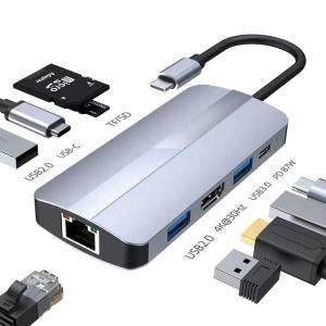 China Mac Notebook 9 In 1 Type-C USB-C Hub with HDTV Multi Port Docking Station Adapter on sale