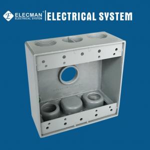 Quality GFCI Electrical Aluminum 2 Gang Box Weatherproof Outlet Box With 5 Outlet Holes wholesale