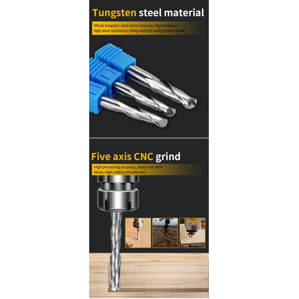 YingBa Manufacturer Solid Carbide 2 Flutes Ball Nose Router Bits for Wood Milling Cutter