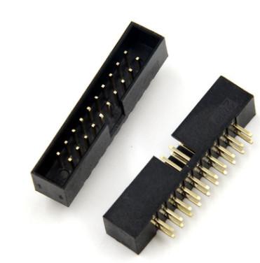 2.54mm Shrouded Box Header IDC Socket Connector 2X10PIN Black With Golden Or