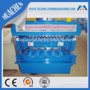 Quality Roofing Glazed Tile Roll Forming Machine , 2 Layer Roll Form Machine Plc Control wholesale