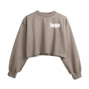 China Drop Shoulder Slogan Embroidery Sweatshirt Customized Labels 100% Cotton on sale