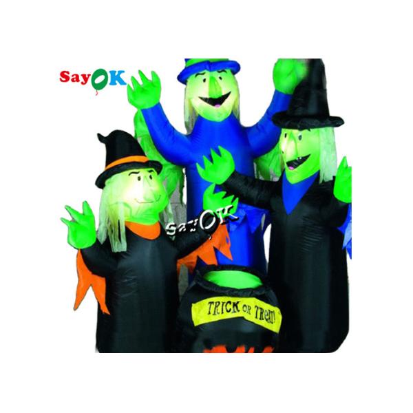 ​4x6ft Led Lighting Inflatable Halloween Witch With Cauldron