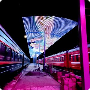 Buy cheap Commercial Buildings Transparent LED Mesh Screen Ip67 Foldable Display from wholesalers