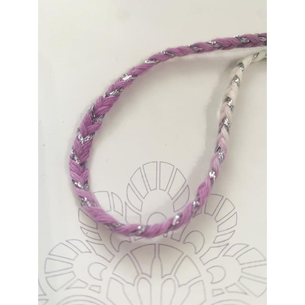 Dip Dyed Gradient Multi Color Composite Drawcord With Silver Metallic Thread