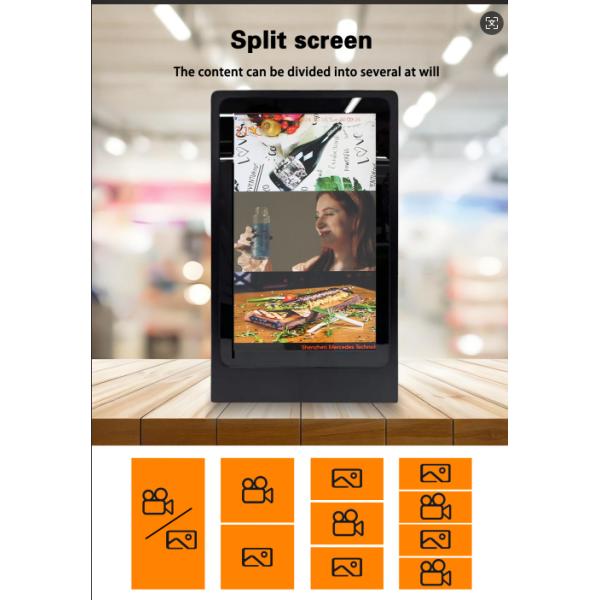15.6 inch Counter top L typed Portable LCD PCAP Touch Wifi Digital Signage For Restaurant and Retail
