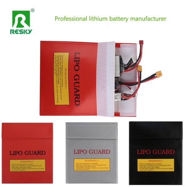 Red Black Silver Fireproof Waterproof RC Lithium Battery Pack Safe Charging Storage Bag