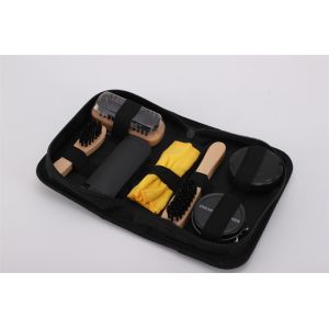 China Shoe Polish Boot Care Kit Leather Shoe Shine Kit For Men Women Cleaner Brush With Cotton Shoe Cloth on sale