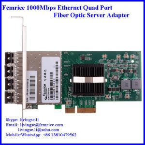 China 1 Gbps Quad Port Network Card SFP Slot LC Fiber, Server NIC Adapter on sale