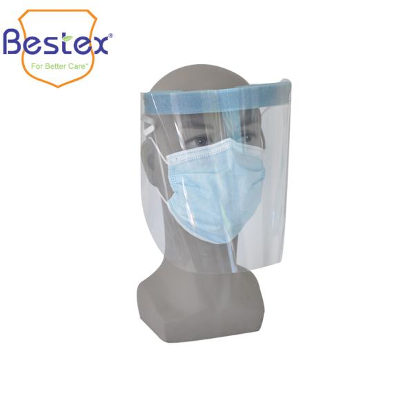 No Glare Lens Double Fogless PET 22cm Full Cover Face Shield