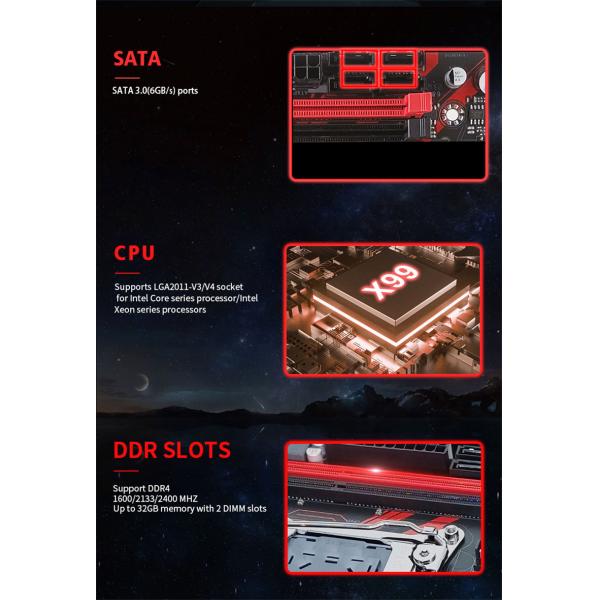 Customized X99 Motherboard PC Server Mainboard 4xDDR4 Support Core I7 E5 v3/v4 cpu X99 motherboards