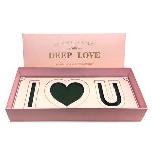 Quality Custom Logo Printing Valentine Mothers Day Gift Boxes Pink Deep I Love You U Mom Rose Flower Box wholesale