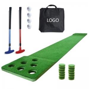 Quality 12 Holes Golf Putting Green Game Mat For Home Office Foam Base Golf Putting Mat Indoor 2 Putters And 2 Golf Bal wholesale