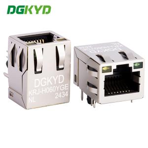 China Modular Jack RJ45 Ethernet Connector With Lan Transformer PCB Mount RJ45 KRJ-H060YGENL on sale
