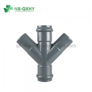China Customizable Wall Thickness PVC Pipe Fitting Plastic 4 Way Tee Lateral Cross Pn10 on sale