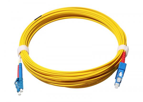 Cheap LC-SC singlemode duplex Fiber Optic Patch Cord 3m Yellow for sale