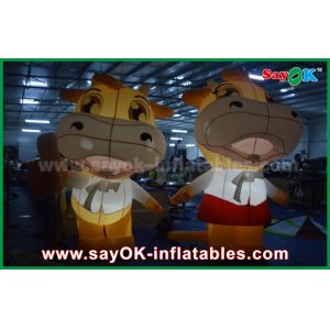 Quality Custom Animal Oxford Cloth Inflatable Cartoon Cattle Cow With LED Lighting wholesale