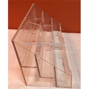 Retail Store 3 Step Counter Display Racks Clear Acrylic Display Holder For