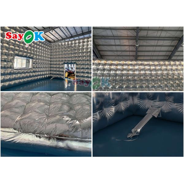 Customized Silver Inflatable Cube Tent For Party Wedding Show Exhibition Event Inflatable Air Tent