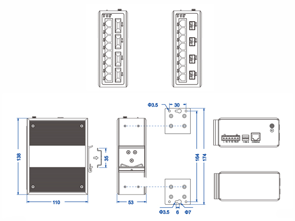 DIP 12 Port Managed IES6312 Industrial PoE Switch