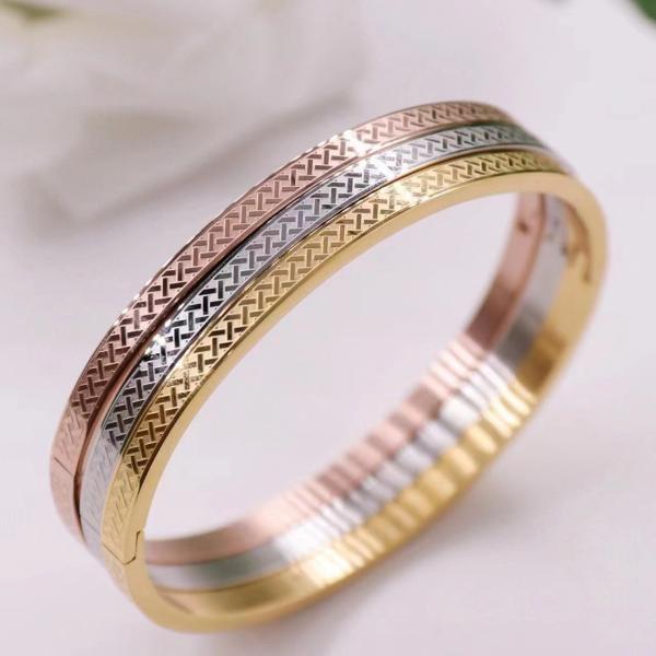 4mm Wide Oval Bangle Bracelet Stainless Steel Personalised Couple Bracelets