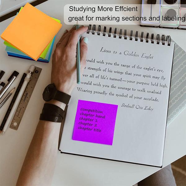 High-end Customizable LOGO Aesthetic Colorful Sticky Note School Supplier Self-Stick Papeleria Sticky Note