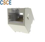 Gray Color Shielded RJ45 Modular Jack Automated Assembly Vertical Type PBT