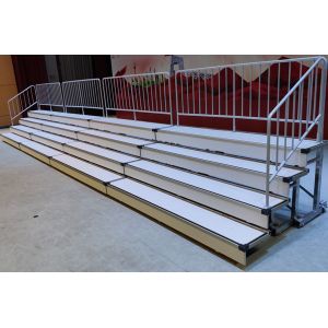Buy cheap Portable Plywood Plastic Telescopic Bleacher Seating With Safety Railings For from wholesalers