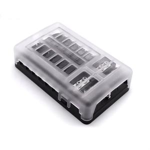 China 32V DC 6 12 Circuit Way Multi-Way Negative Bar Auto Standard Blade Fuse Box Holder Block With LED For Car Automotive on sale
