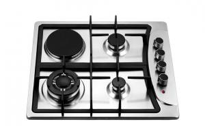 Quality Four Burners Gas Oven And Hob , Gas Top Electric Oven 201 Stainless Steel Panel wholesale