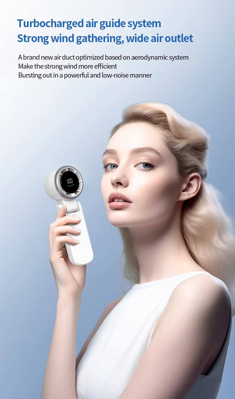 Handheld Mini Fan 5000mAh Battery Portable Rechargeable Fan