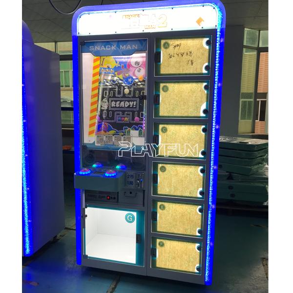Playfun New Design Snack Man Aracde Coin Operated Game 6 Gift Box Toy Present Vending Machine for Shopping Center