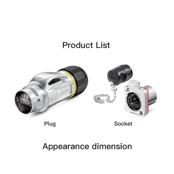 Cnlinko BD24 Network Ethernet Panel Mount RJ45 Cables CAT6 Waterproof RJ45 Connector